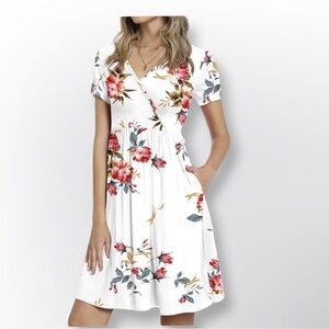 CATHY Women's Floral Summer Casual Dress Short Sleeve NWT Size 2XL